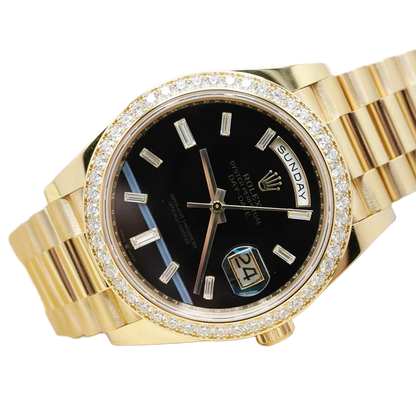 Day-Date 40 Presidential 228348RBR Diamond Bezel Baguette Onyx Dial