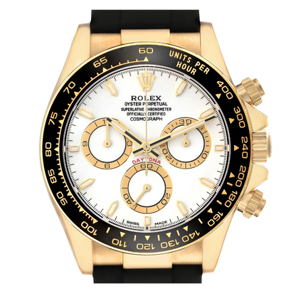 Daytona 40mm Yellow Gold White Dial Mens Watch 126518