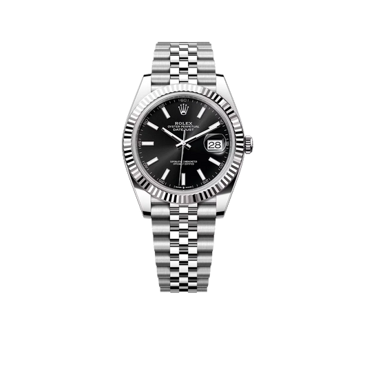 Datejust 41mm Steel White Gold Black Dial Mens Watch m126334-0018