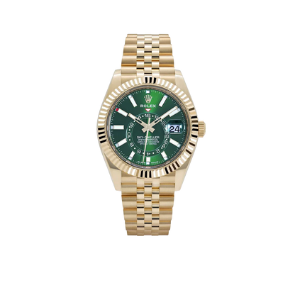 Sky-Dweller 42mm Yellow Gold Bright Green Dial Jubilee 336938 (2025)