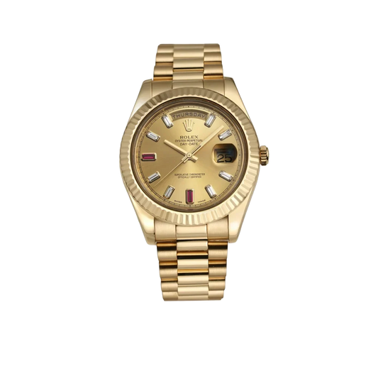 President Day-Date II 41mm 218238 18k Yellow Gold & Ruby Dial