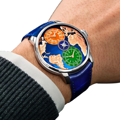 The World Is Yours Dual Time Zone Salman Khan 43mm Stainless Steel Automatic Winding DT100.10.AB.AA.ABALA