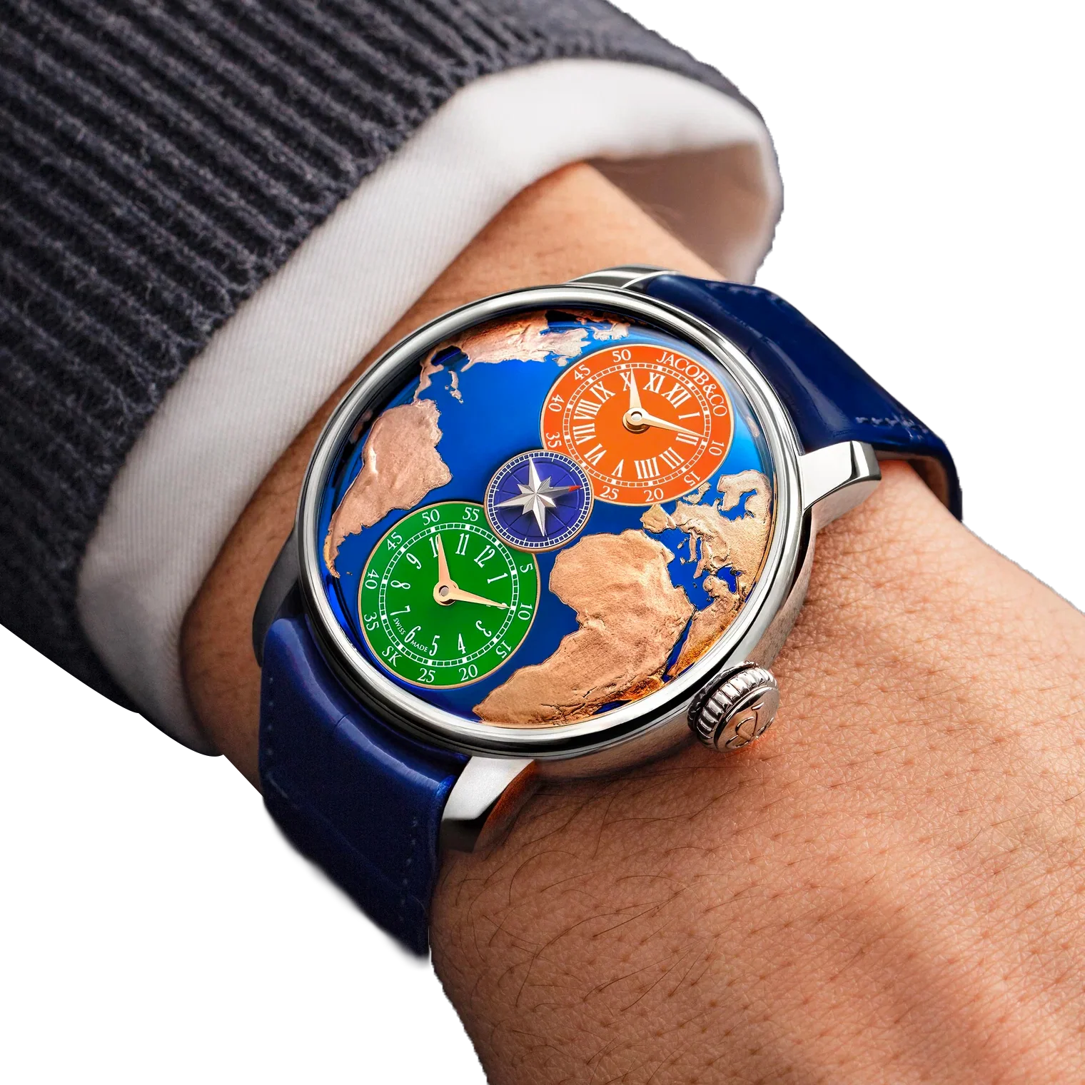 The World Is Yours Dual Time Zone Salman Khan 43mm Stainless Steel Automatic Winding DT100.10.AB.AA.ABALA