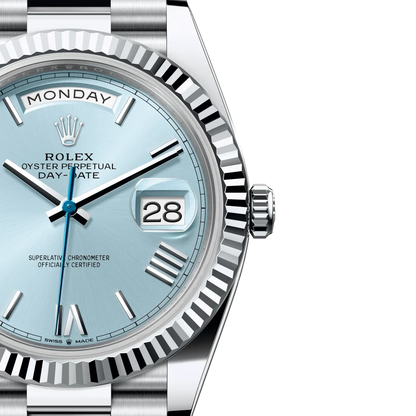 President Day-Date 40mm Ice Blue Dial Platinum Mens Watch 228236