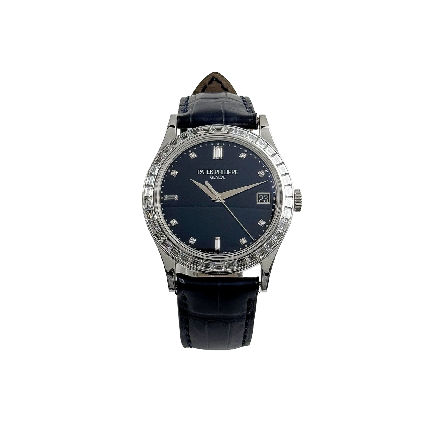 Calatrava 38mm 5298P-012 Platinum Black Diamond Dial Diamond Bezel