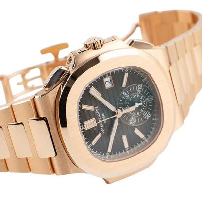 Nautilus 40mm 5980/1R-001 Chronograph Date Rose Gold Black Dial
