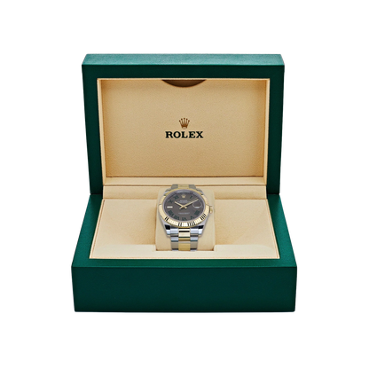 Datejust 41mm Yellow Gold Stainless Steel Wimbledon Slate Dial Oyster 126333