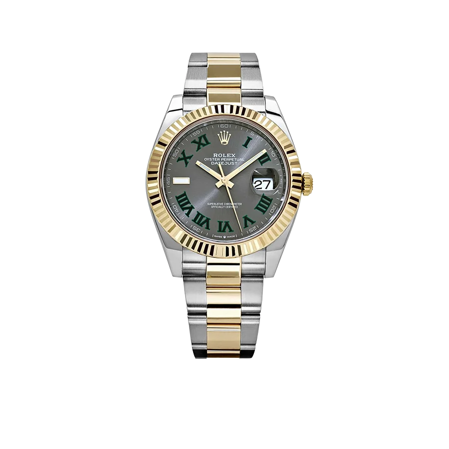 Datejust 41mm Yellow Gold Stainless Steel Wimbledon Slate Dial Oyster 126333