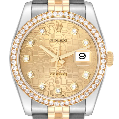 Datejust 36mm Champagne Jubilee Diamond Dial Watch 116243