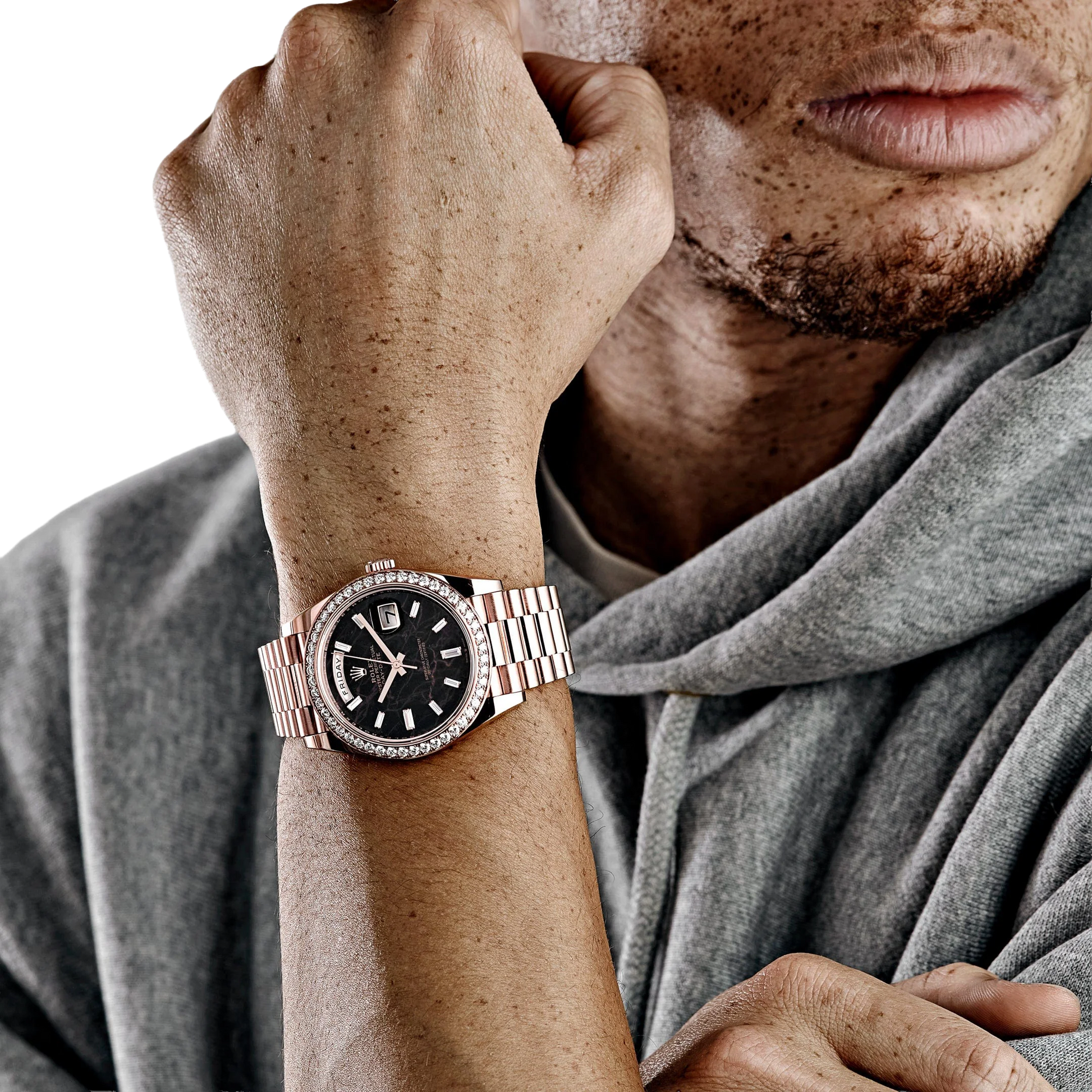 Day-Date 40 228345RBR Rose Gold Eisenkiesel Diamond Dial Diamond Bezel