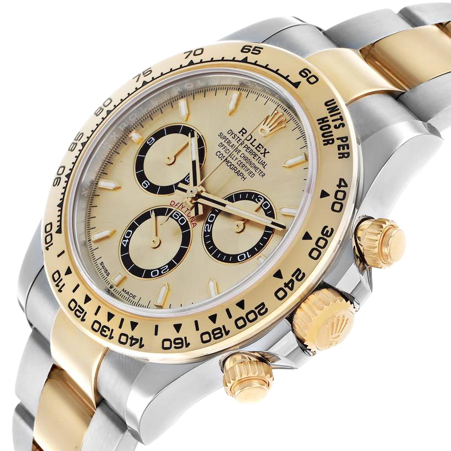 Daytona Steel Yellow Gold Champagne Dial Mens Watch 126503