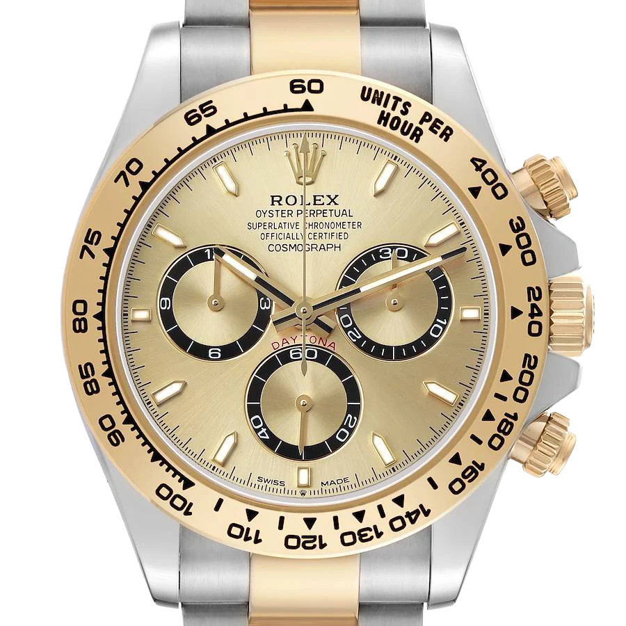 Daytona Steel Yellow Gold Champagne Dial Mens Watch 126503