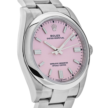 Oyster Perpetual 41mm Stainless Steel Candy Pink Dial Men Watch 134300-0013 New 2025