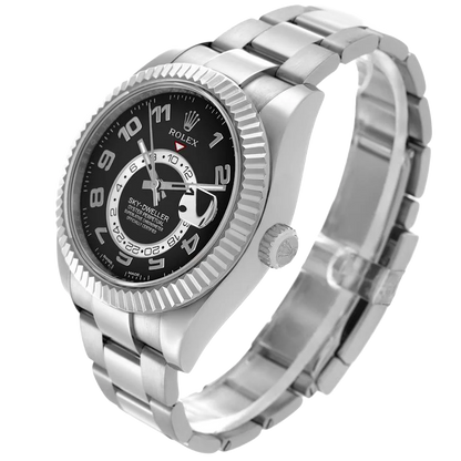 Sky-Dweller 42mm White Gold Black Dial Mens Watch 326939