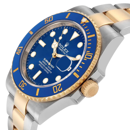 Submariner 41mm Steel Yellow Gold Blue Dial Mens Watch 126613
