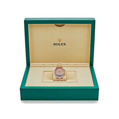 Daytona 116595RBOW Rainbow Rose Gold Pave Diamond Dial Sapphire Bezel