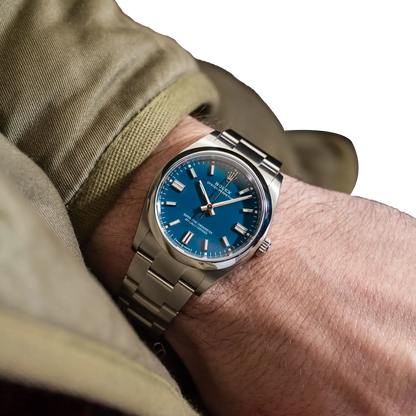 Oyster Perpetual 41mm Stainless Steel Med Blue Dial Men Watch 134300-0009 New 2025