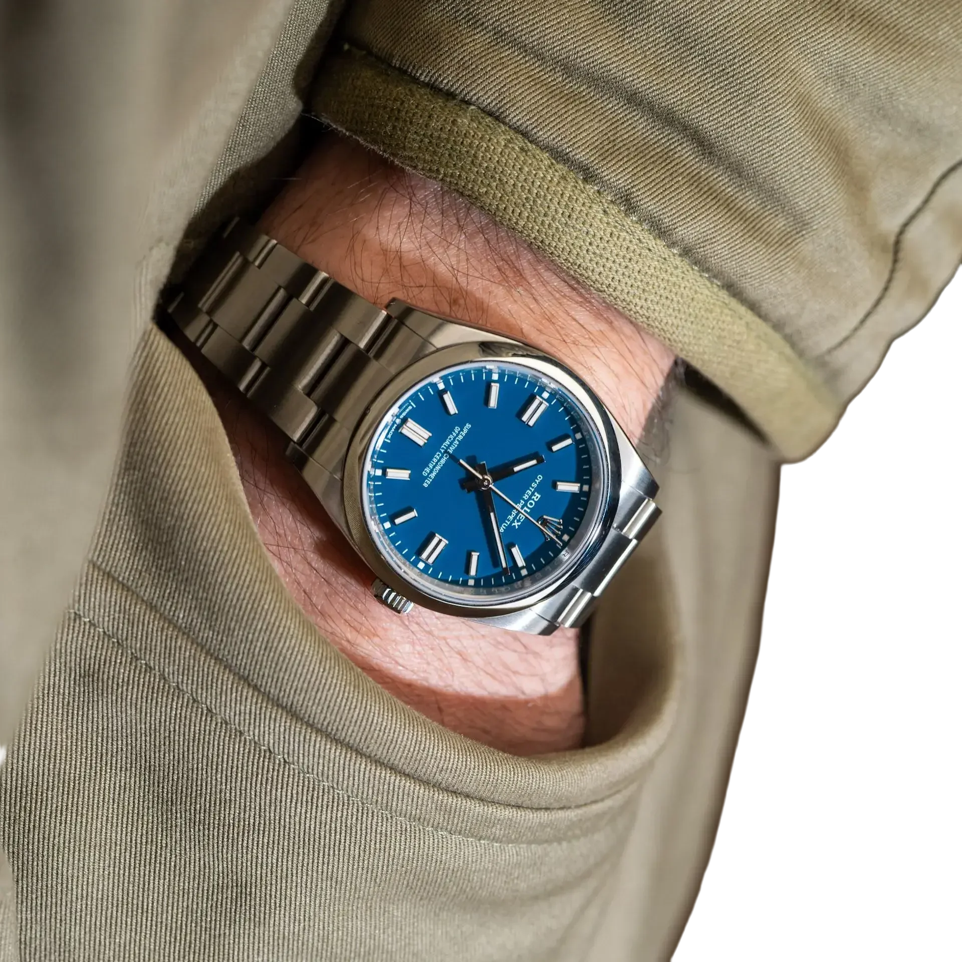 Oyster Perpetual 41mm Stainless Steel Med Blue Dial Men Watch 134300-0009 New 2025