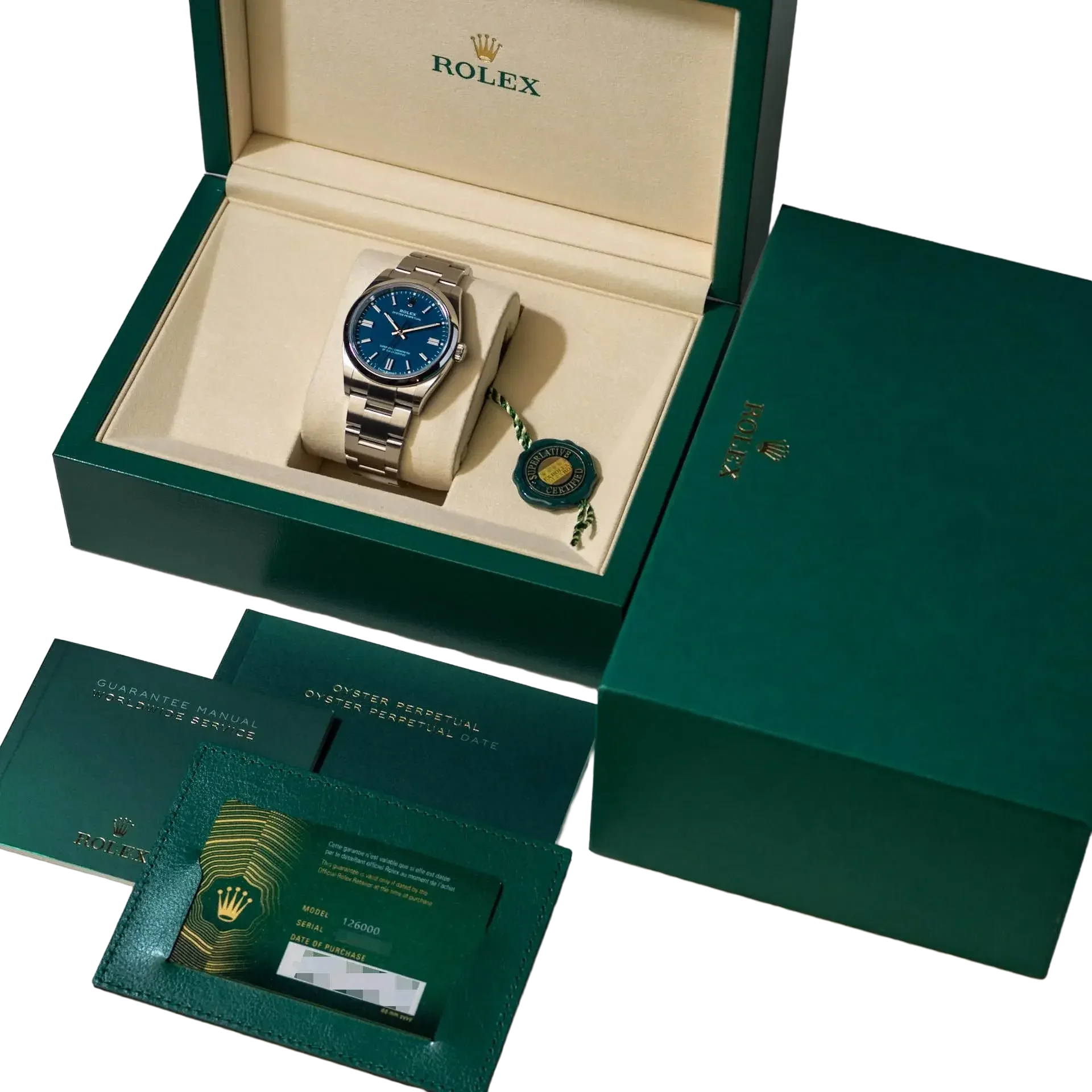 Oyster Perpetual 41mm Stainless Steel Med Blue Dial Men Watch 134300-0009 New 2025
