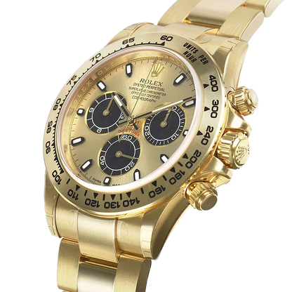 Daytona 40mm Yellow Gold Champagne Black Dial 116508